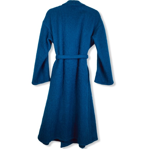 Vintage 80's Pauline Trigere Wool Mohair Coat Blue - Picture 3 of 16